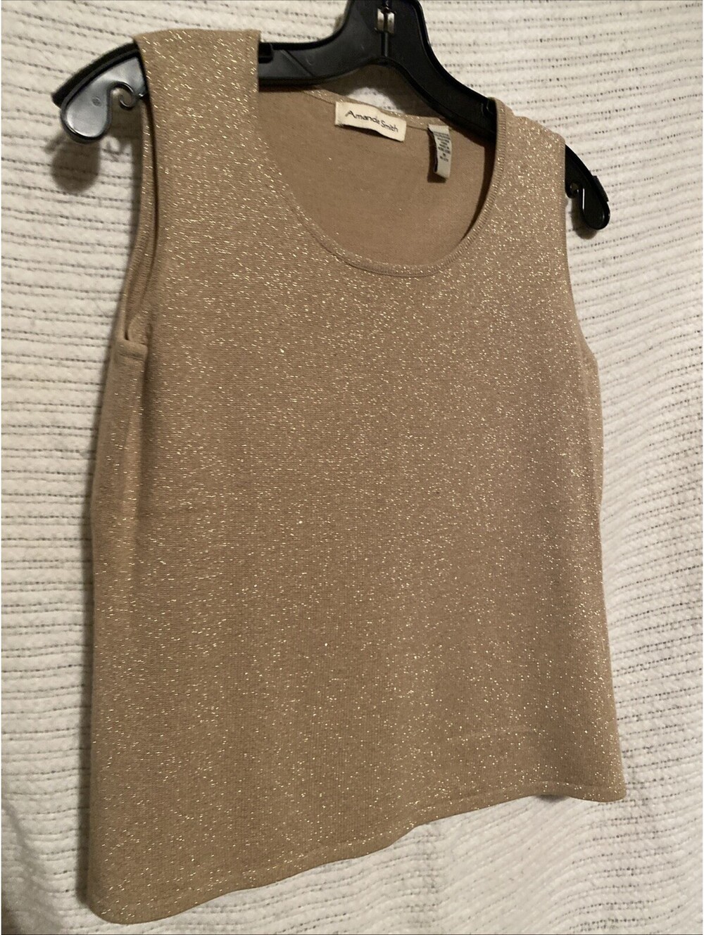 Vintage Lisa Originals Gold Shimmer Sleeveless Knit Top